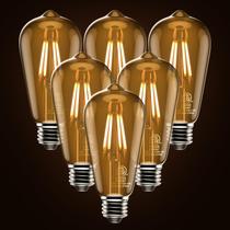 Lâmpadas LED de filamento ASOKO ST58 4W 2700K E26 reguláveis, pacote com 6 Lâmpadas LED de filamento ASOKO ST58 4W 2700K E26 reguláveis, pacote com 6