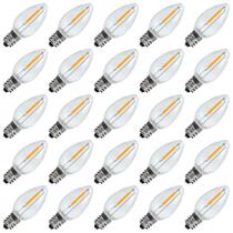 Lâmpadas LED de reposição Lieidi C7 E12, base de parafuso, pacote com 25 Lâmpadas LED de reposição Lieidi C7 E12, base de parafuso, pacote com 25