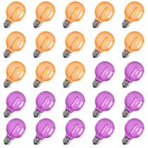 Lâmpadas LED de substituição GOOTHY G40 Orange Purple, pacote com 25 Lâmpadas LED de substituição GOOTHY G40 Orange Purple, pacote com 25