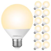 Lâmpadas LED de vaidade DEGNJU 7W 800 lúmens G25 2700K, pacote com 12