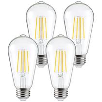 Lâmpadas LED Dusk to Dawn FAGUANGAO ST64 6W 650lm, pacote com 4 Lâmpadas LED Dusk to Dawn FAGUANGAO ST64 6W 650lm, pacote com 4