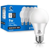 Lâmpadas LED E ENERGETIC LIGHTING 9W 760lm 3000K E26, pacote com 8
