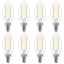 Lâmpadas LED E12 Candelabra 5W 500lm 2700K reguláveis, pacote com 8