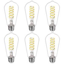 Lâmpadas LED Edison BORT reguláveis de 6 W (equivalente a 60 W) Pacote com 6 E26 5000K