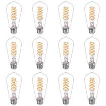 Lâmpadas LED Edison BORT reguláveis de 6 W (pacote com 12) 2700 K brancas quentes