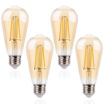 Lâmpadas LED Edison FLSNT ST19 4W 2200K brancas quentes E26, pacote com 4