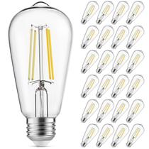 Lâmpadas LED Edison Gozelux 6W 4000K reguláveis, pacote com 24