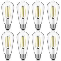 Lâmpadas LED Edison Gozelux 6W 60W equivalentes a 5000K E26, pacote com 8