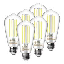 Lâmpadas LED Edison TJOY Vintage 8W 4000K E26, pacote com 6
