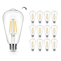 Lâmpadas LED Edison WinSaled reguláveis 4W 3000K E26, pacote com 12