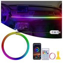 Lâmpadas LED em acrílico GPJYD para carro 110 cm RGB com porta USB Lâmpadas LED em acrílico GPJYD para carro 110 cm RGB com porta USB
