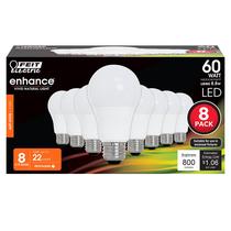 Lâmpadas LED Feit Electric A19 9W 800lm 2700K E26, pacote com 8 Lâmpadas LED Feit Electric A19 9W 800lm 2700K E26, pacote com 8