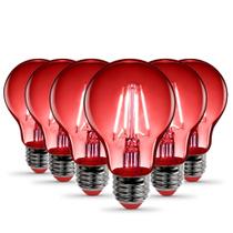 Lâmpadas LED Feit Electric A19/TR/LED/6, pacote com 6 unidades, vermelhas Lâmpadas LED Feit Electric A19/TR/LED/6, pacote com 6 unidades, vermelhas