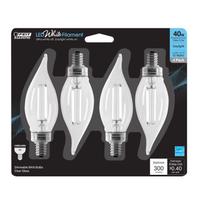 Lâmpadas LED Feit Electric BA10 E12 Candelabra 40W Daylight, pacote com 4