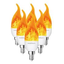 Lâmpadas LED Flame Aobthurn 3 modos E12 Base (pacote com 6)