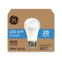 Lâmpadas LED GE 60W Daylight A19 800 lúmens (pacote com 20) Lâmpadas LED GE 60W Daylight A19 800 lúmens (pacote com 20)
