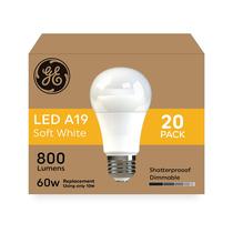 Lâmpadas LED GE 60W Soft White A19 760 lúmens (pacote com 20) Lâmpadas LED GE 60W Soft White A19 760 lúmens (pacote com 20)