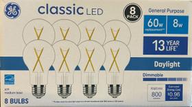 Lâmpadas LED GE Classic A19 Daylight 8W (60W Eq) 800lm Lâmpadas LED GE Classic A19 Daylight 8W (60W Eq) 800lm