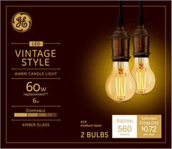 Lâmpadas LED GE Lighting Vintage Style 6W (pacote com 2)