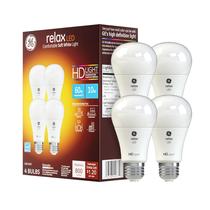Lâmpadas LED GE Relax A19 10W 800lm 2700K, pacote com 4