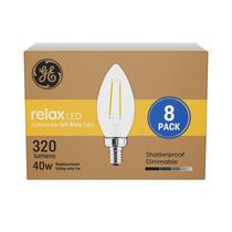 Lâmpadas LED GE Relax Candle Light 4W 320lm, pacote com 8