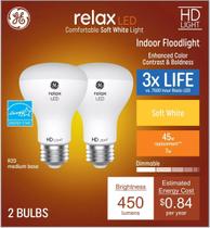 Lâmpadas LED GE Relax R20 7W (equivalente a 45W) 2700K, pacote com 2 Lâmpadas LED GE Relax R20 7W (equivalente a 45W) 2700K, pacote com 2