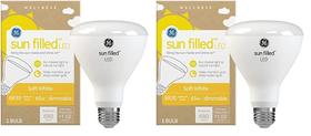 Lâmpadas LED GE Sun Filled 65W Eqv BR30 Soft White, pacote com 2