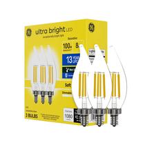 Lâmpadas LED GE Ultra Bright 8W 100W Soft White CA12 3Pk Lâmpadas LED GE Ultra Bright 8W 100W Soft White CA12 3Pk