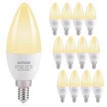 Lâmpadas LED GIOVAR Candelabra de 6 W (equivalente a 60 W), pacote com 12