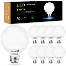 Lâmpadas LED Globe Dekang G25 5W 3000K, branco macio, pacote com 8