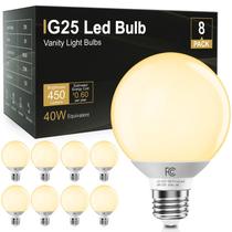 Lâmpadas LED Globe TJOY G25 5W 2700K E26 450LM, pacote com 8