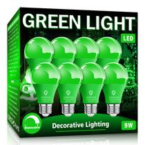 Lâmpadas LED Gonhom A19 Green 9W (pacote com 8) E26 Base