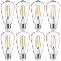 Lâmpadas LED Gozelux Edison 6W 4000K E26 reguláveis, pacote com 8