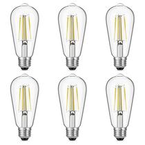 Lâmpadas LED Gozelux Vintage Edison 6W 5000K reguláveis E26, pacote com 6