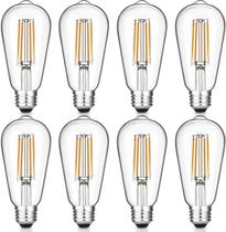 Lâmpadas LED Gozelux Vintage Edison 6W 60W Equiv Dimmable, 8 unidades