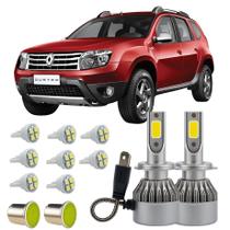 Lampadas Led H7 Renault Duster 2012 A 2017 Teto Placa Ré T10