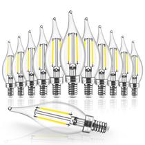 Lâmpadas LED Hizashi Candelabra 4W 5000K reguláveis, pacote com 12 Lâmpadas LED Hizashi Candelabra 4W 5000K reguláveis, pacote com 12