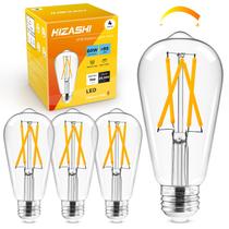 Lâmpadas LED Hizashi Dimmable Edison 6W 2700K 700lm E26, pacote com 4