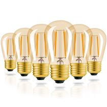 Lâmpadas LED Hizashi S14 de substituição 2W = 25W E26 Base 2200K, pacote com 6 Lâmpadas LED Hizashi S14 de substituição 2W = 25W E26 Base 2200K, pacote com 6