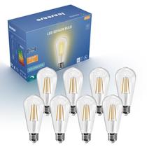 Lâmpadas LED Jensense Edison 8W 2700K E26 reguláveis, pacote com 8 Lâmpadas LED Jensense Edison 8W 2700K E26 reguláveis, pacote com 8