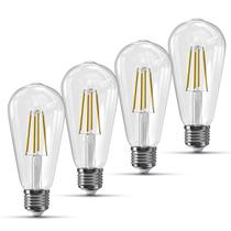 Lâmpadas LED Jensense Edison E26 7W 4000K reguláveis, pacote com 4