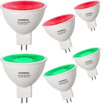 Lâmpadas LED KAKEMONO MR16 GU5.3 6W - Vermelho e Verde - 12V - Pacote com 6 Lâmpadas LED KAKEMONO MR16 GU5.3 6W - Vermelho e Verde - 12V - Pacote com 6
