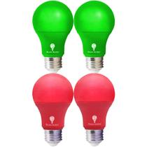 Lâmpadas LED Lâmpadas Bluex vermelhas e verdes 9W (pacote com 4)