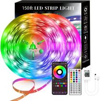 Lâmpadas LED Lcutml Smart RGB de 150 pés com sincronização de música