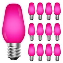 Lâmpadas LED LUXRITE C7 Pink 0,5 W, pacote com 12 unidades para luzes de corda