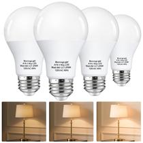 Lâmpadas LED MorningLight A19 de 3 vias 9W 2700K E26, pacote com 4 Lâmpadas LED MorningLight A19 de 3 vias 9W 2700K E26, pacote com 4