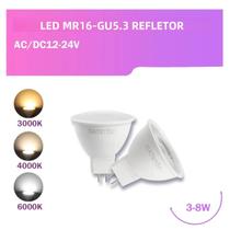 Lâmpadas LED MR16 De Baixa Tensão 12-24V 20PCS 3W-8W Iluminação Fria 6000K 3000K RA80+ 100LM/W Para