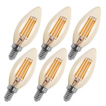Lâmpadas LED New Lights Candelabra 2W E12 reguláveis 2200K, pacote com 6 Lâmpadas LED New Lights Candelabra 2W E12 reguláveis 2200K, pacote com 6