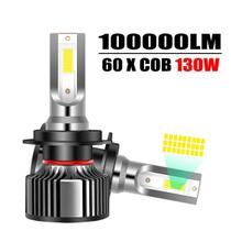 Lâmpadas Led Para Carro Com Feixe Alto E Baixo 100000 Lm H7 H1 H4 H11 9005 9006 130w Refletor Luz De