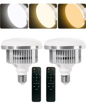 Lâmpadas LED para Fotografia Gimaibugraff, Kit com 2 Unidades, 85W, E27, com Controle Remoto